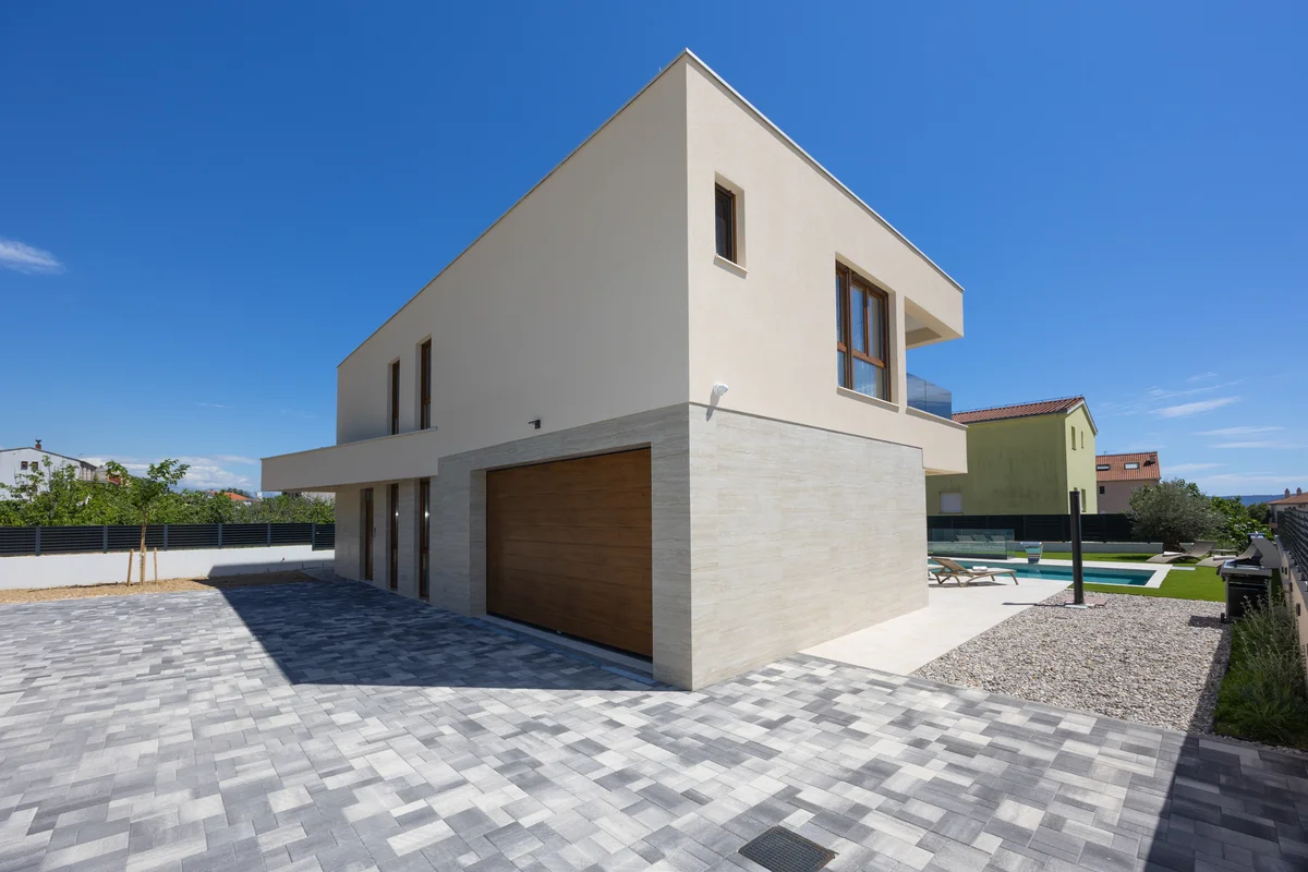 a building with a large square